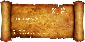 Kis Hannó névjegykártya
